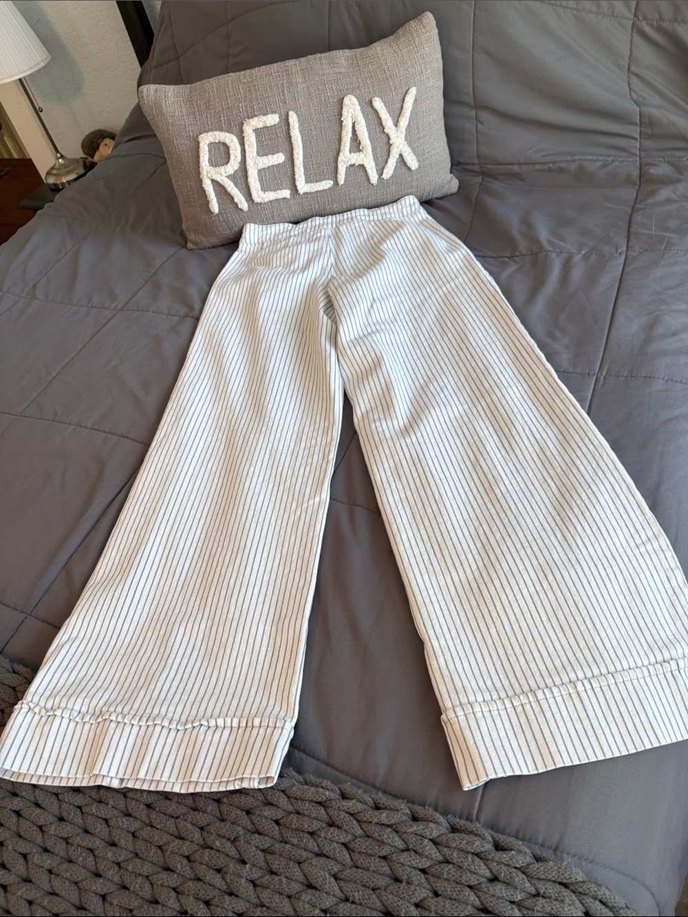 Wide Leg Striped Sailor Pants - Blue & White KanCan Elora Denim Jeans Pearl 24 1 - Picture 11 of 12